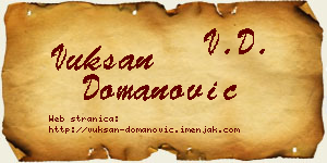Vuksan Domanović vizit kartica